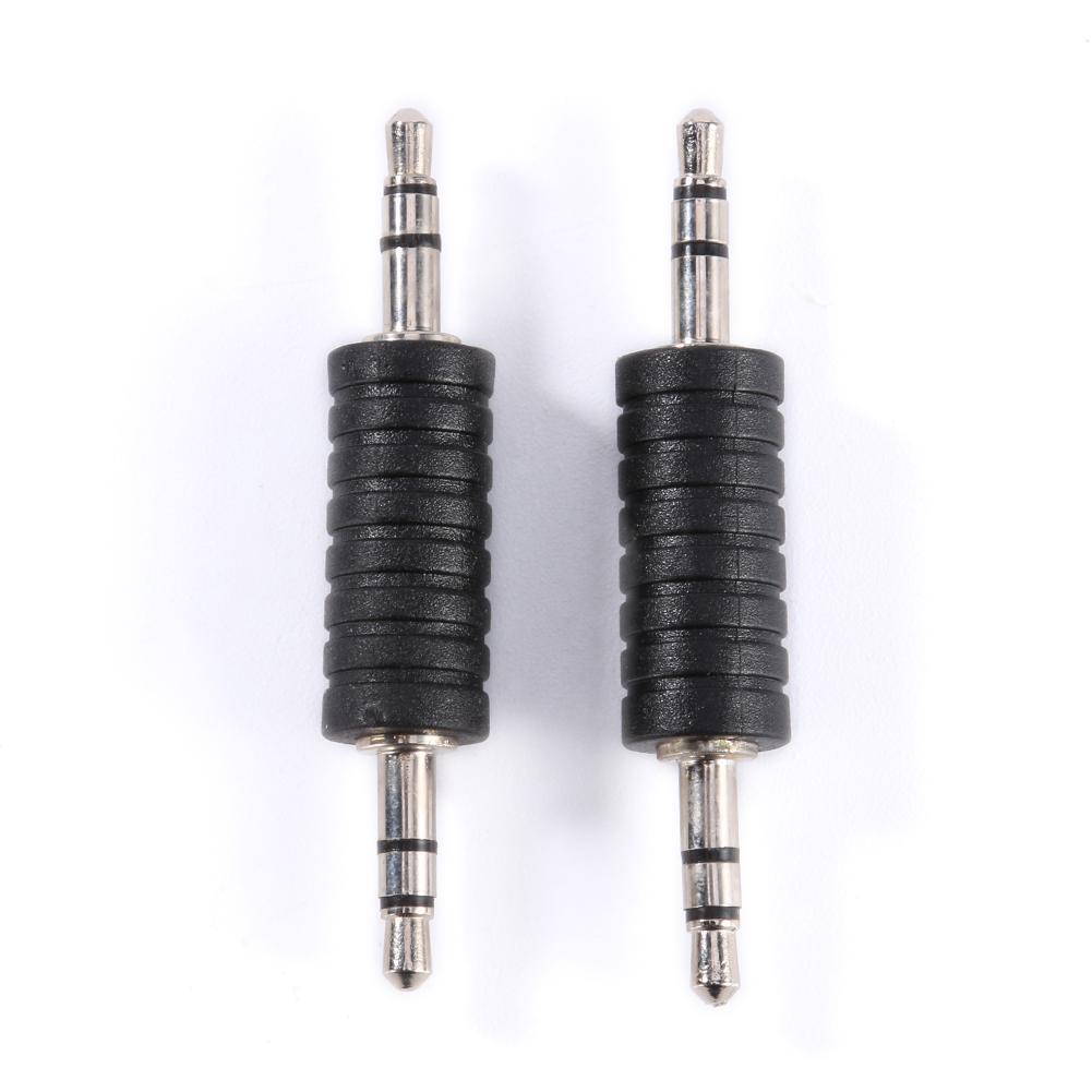 2pcs 3.5mm Stereo Male to Male Jack Audio Plug Connector Coupler Adapter