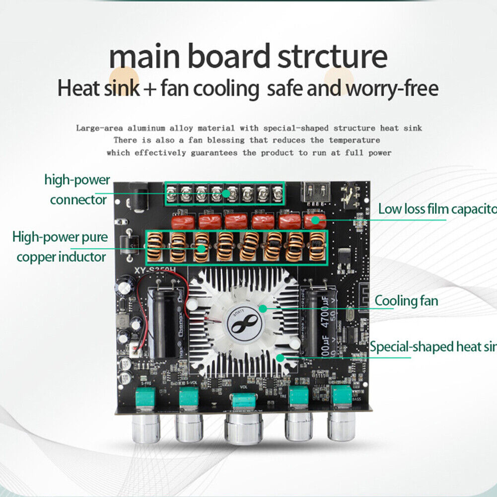 XY-S350H App Control 220Wx2+350W Amplifier 2.1 Dual Channel Wireless Module
