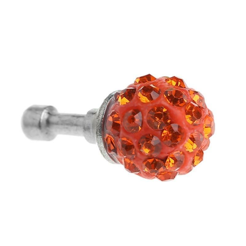 Colorful Rhinestone Ball 3.5mm Anti Dust Plug Earphone Stopper For Smart Phone