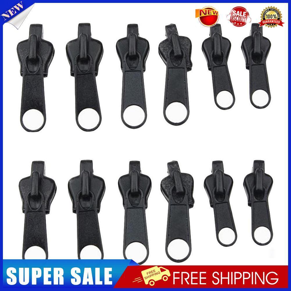 12pcs Zipper Slider for Tent Clothes Sleeping Bag Zip Replacement (Black)