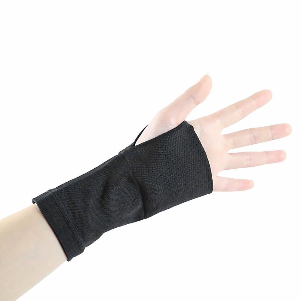 2pcs Gym Wrist Support Sports Wristband Hand Wrap Sprain Guards (Black L)