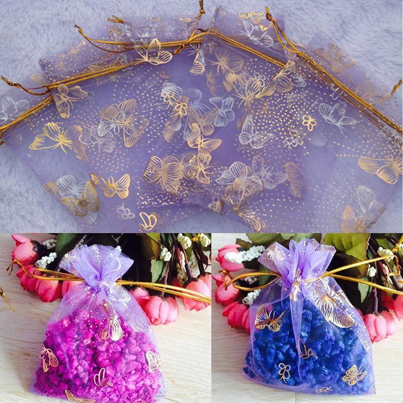 25Pcs Organza Gift Bags Jewellery Drawstring Pouches Wedding Party Candy 10X12cm