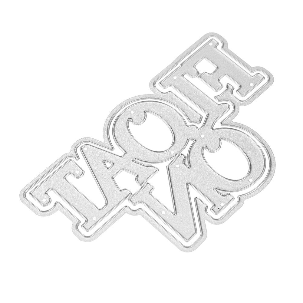 2pcs Greeting Slogan Scrapbooking Cutting Dies Stencil DIY Making Craft-205
