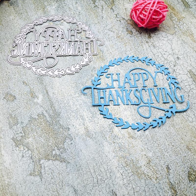 Happy Thanksgiving Metal Steel Cutting Dies Stencils Embossing DIY Scrapbooking