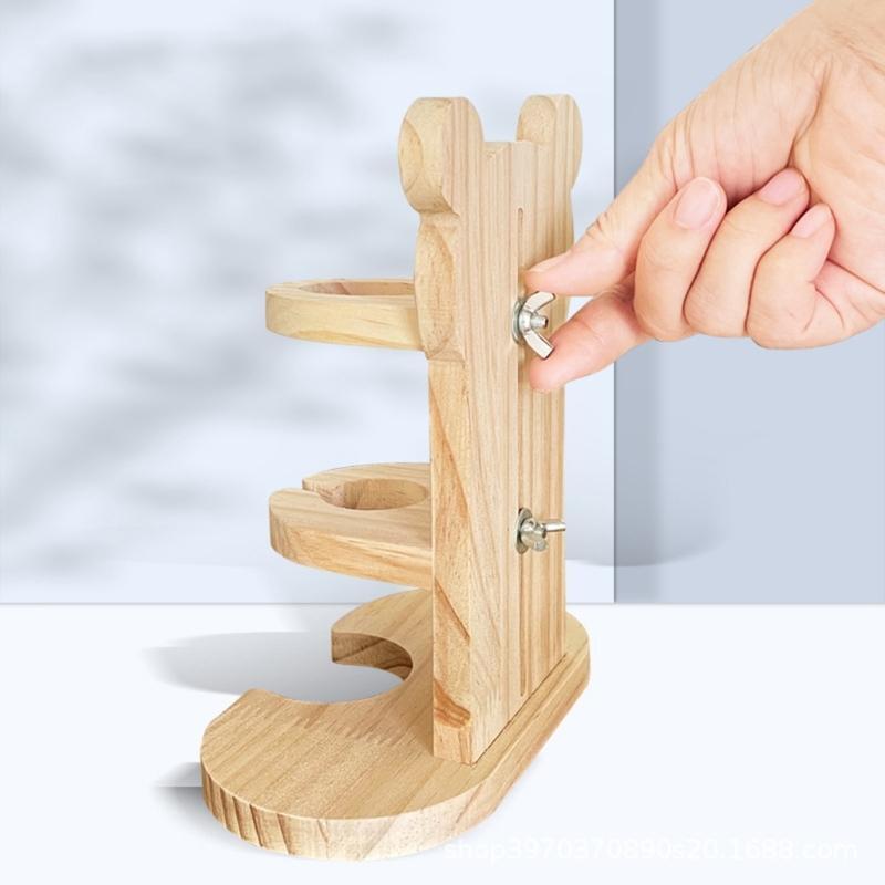 Hamster Water Bottles Position Adjustable Drinking Bottle with Wooden Base