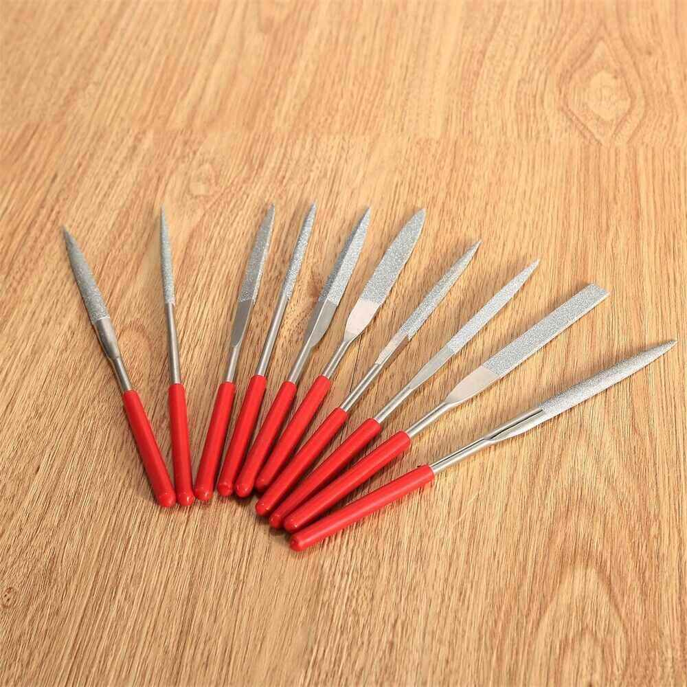 10Pcs Diamond Coated Grit 120# Needle File Assorted Metal Craft Tools 180mm
