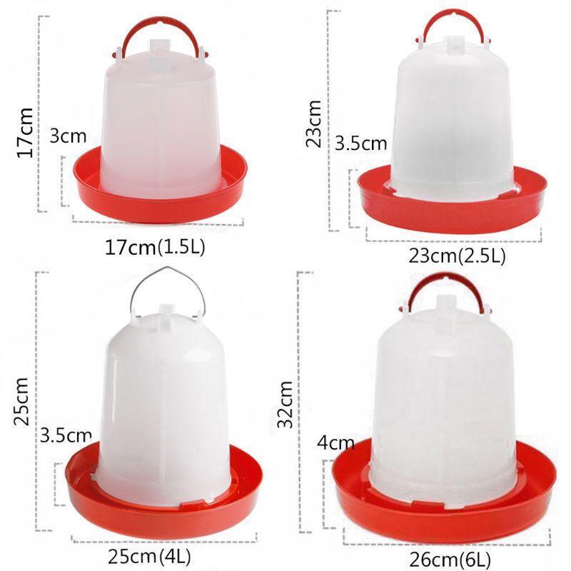 Chick Feeder Waterer Hanging Poultry Water Drinker 1.5L for Small Birds Poultry