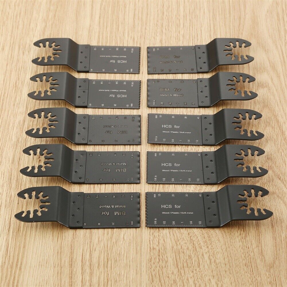 10pcs HCS Precision E-Cut Bi-metal Oscillating Multi Tool Cutter Kit Saw Blades
