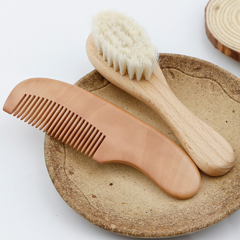 Wooden Shampoo Bath Wool Brush Soft Skin Care Cleaning Brush Baby Care Tool