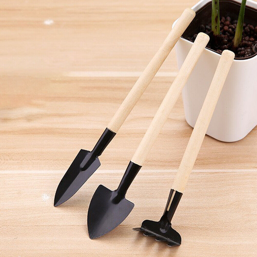 3pcs Gardening Tools Set Mini Transplant Plant Flower Shovel Rake Hand Tool