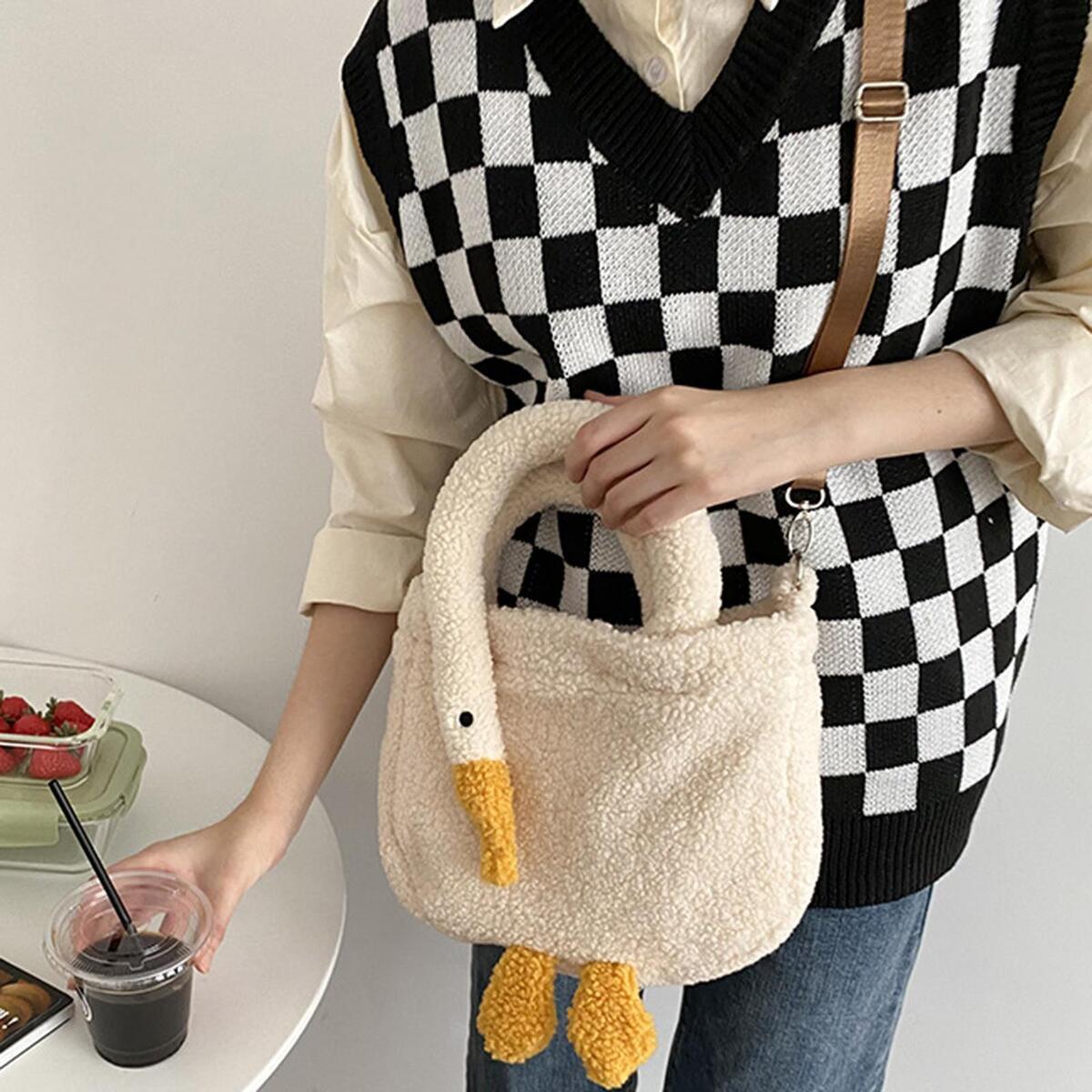 2x Women Goose Shaped Design Bag, Girl Fashion Novelty Unique Cute Crossbody