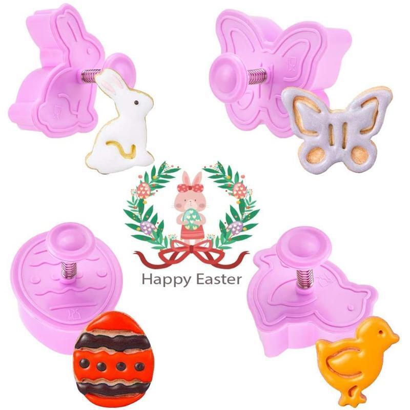 Biscuit Cutter Sets with Ejector Perfect for Easter Cookies Fruits Cookie Shaped