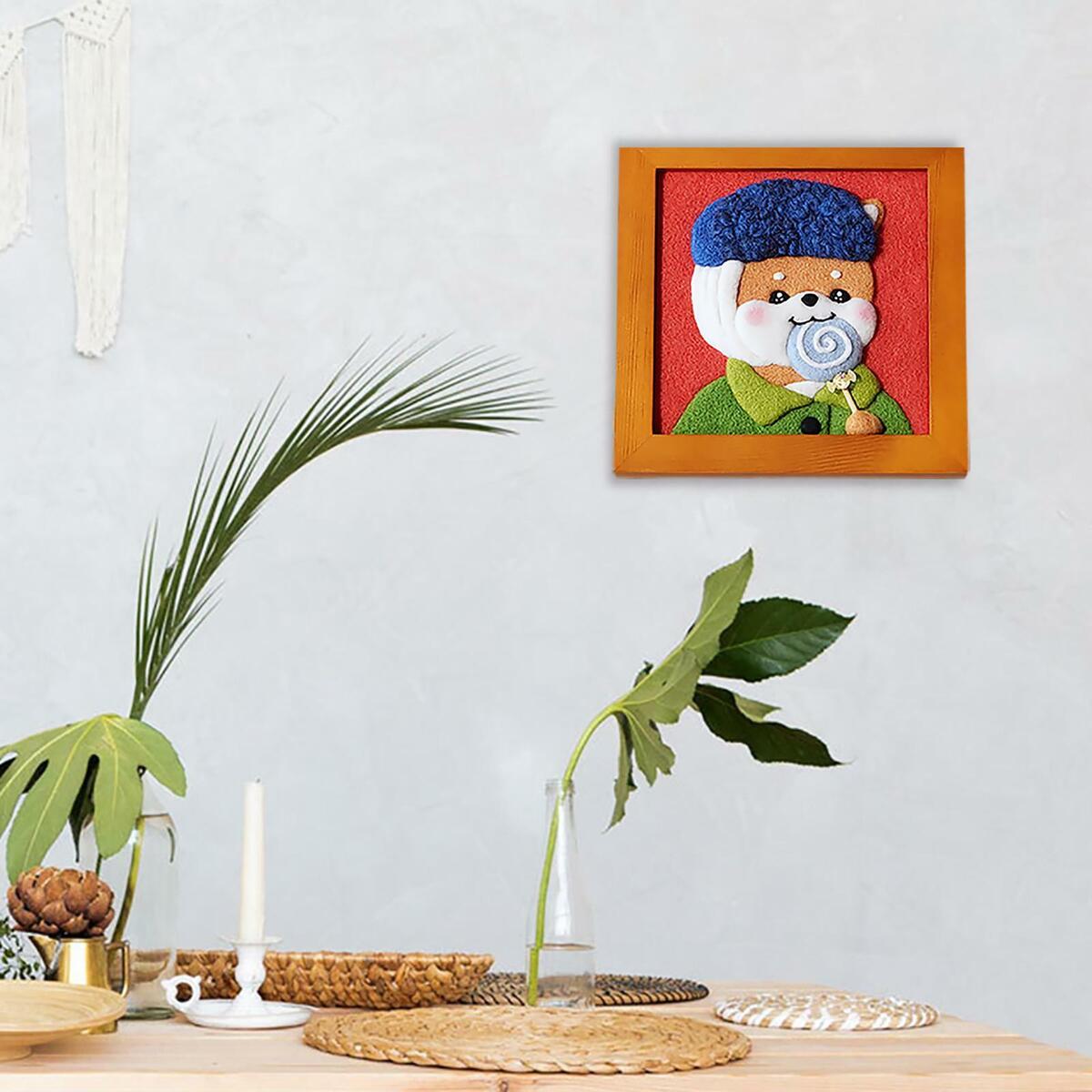 2 Pieces Wool Needle Felt Kit, Painting Picture Ornament Gift for
