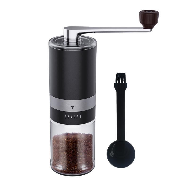 Portable Hand Coffee Bean Grinder with 6 Adjustable Settings for Office Home