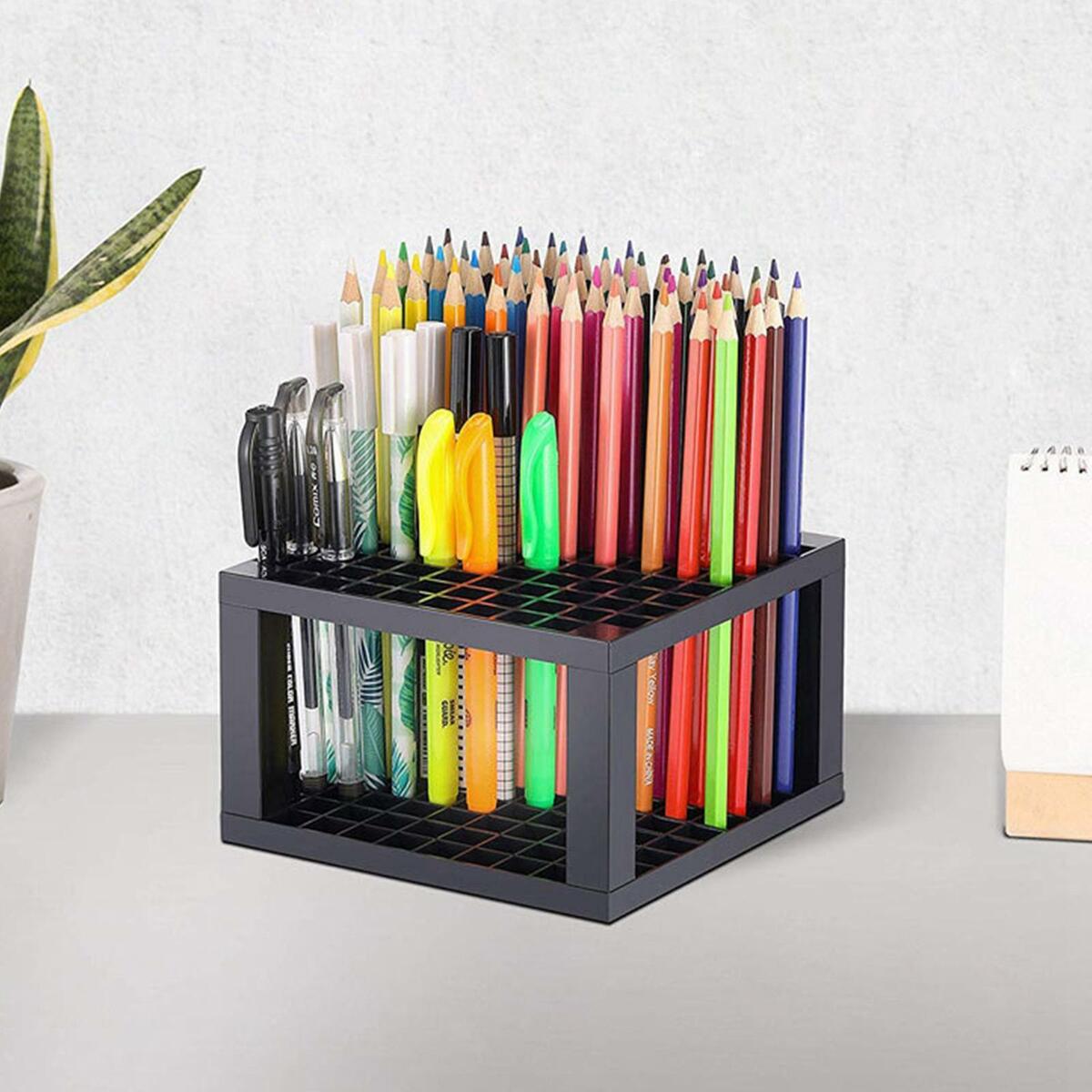 Pen Holder Dresser Paint Brushes Organizer Desk Marker Rack Holding Bracket