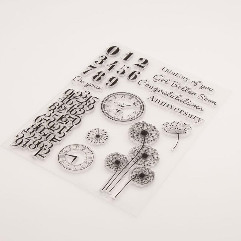 Number Clock Silicone Clear Seal Stamp DIY Scrapbooking Embossing Photo Album