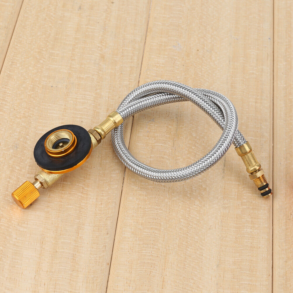 Stove Burner Furnace Connector Gas Tank Adapter Valve for Outdoor Camping