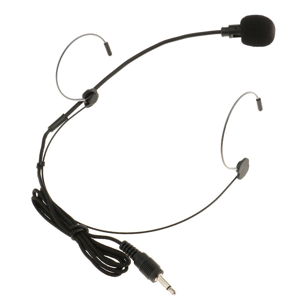 2 Pieces Double Ear Hook  Headset Headworn Microphone 3.5mm