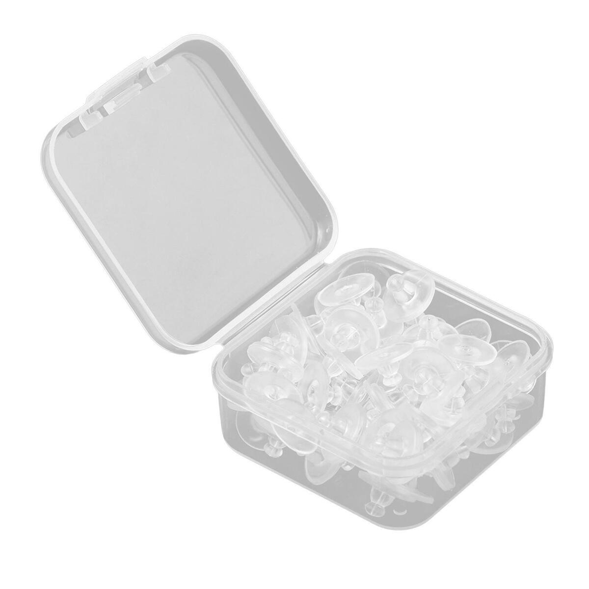80x 5mm Earring Backs Sleeves Soft Holders Silicone Round Nuts Post Ear Ring