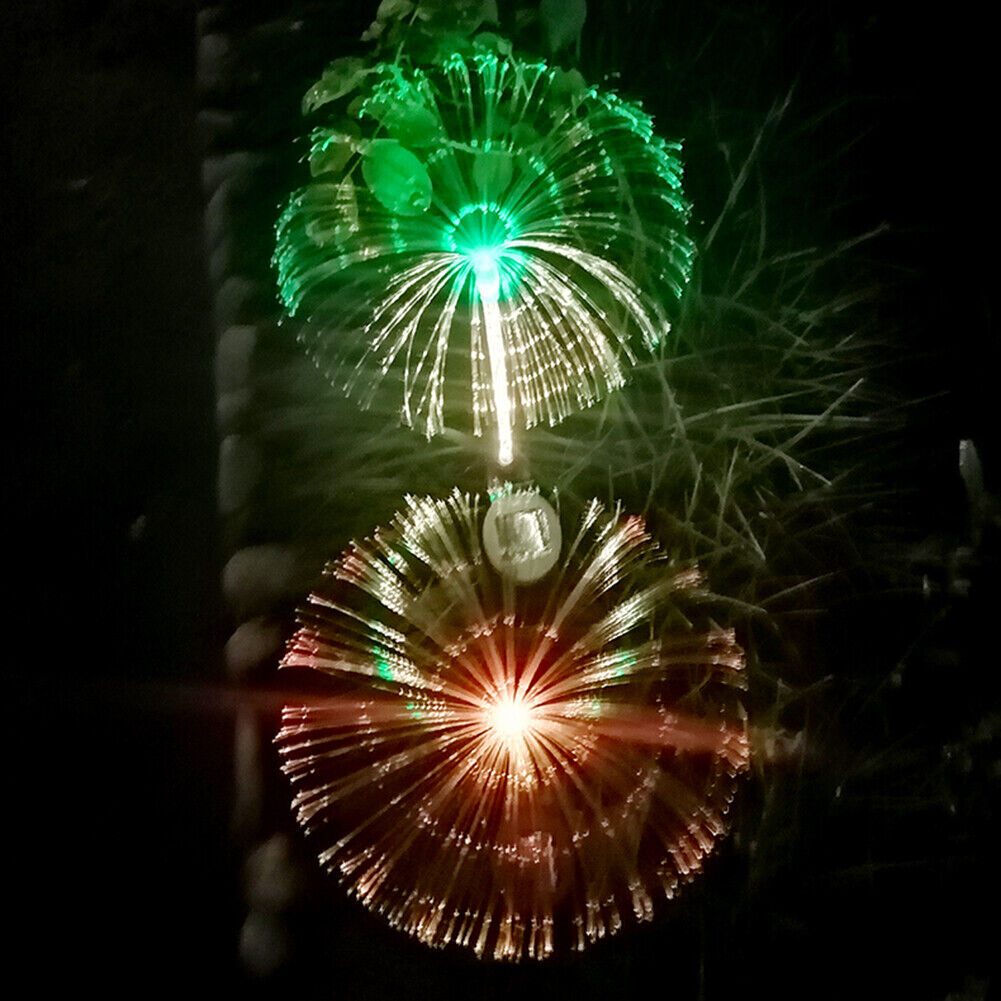 2pcs Solar Fireworks Lights Waterproof Outdoor Patio Lawn Garden Decor Lamp