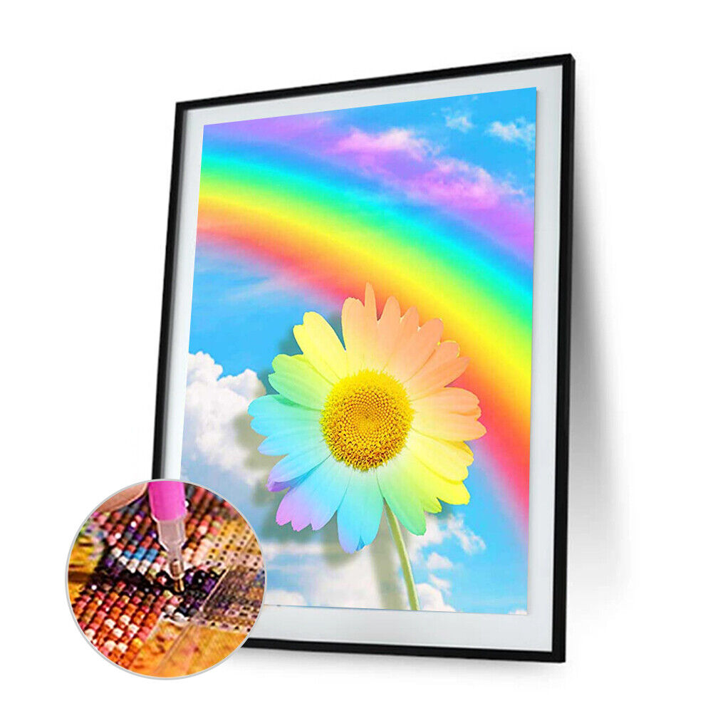 5D Diamond Painting DIY Rainbow daisy Full Round Drill Rhinestone Kit