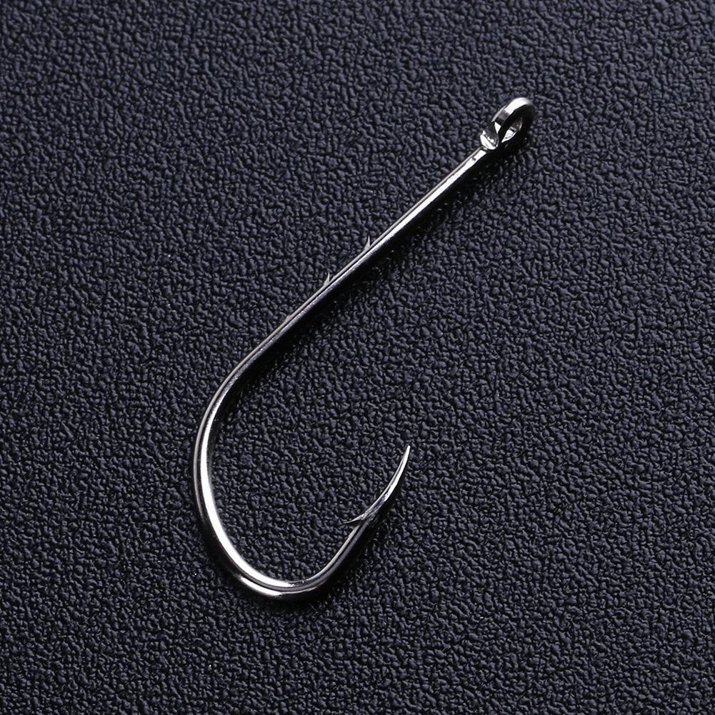50pcs High Carbon Steel Barbed Fishing Hooks Sea Fishing Bait Holders(No.2)