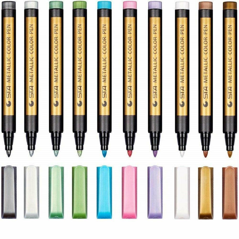 Colorful Marker Pen Set Metalic Paint Writing Supplies Albums Photo Ink Pen