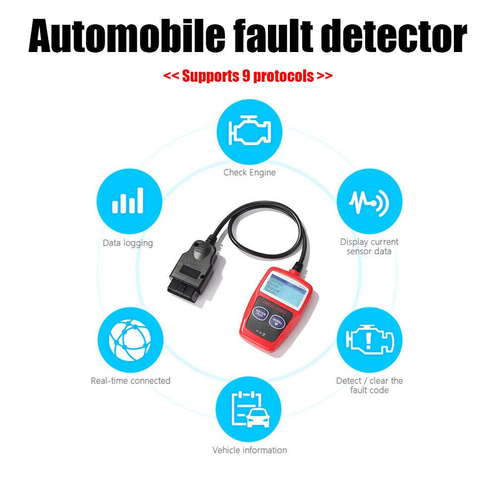 MS309 Digital LCD Display OBD2 Scanner Analyzer OBDII Auto Car Code Reader