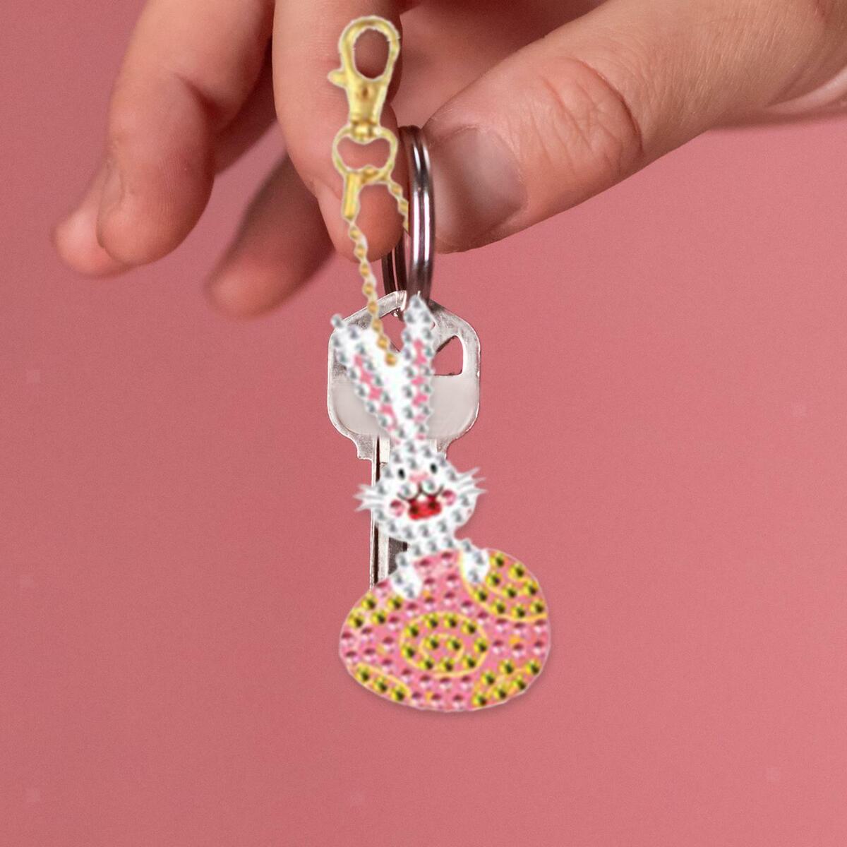 9 Count DIY Easter Egg Bunny  Keychains Set Hanging Ornament