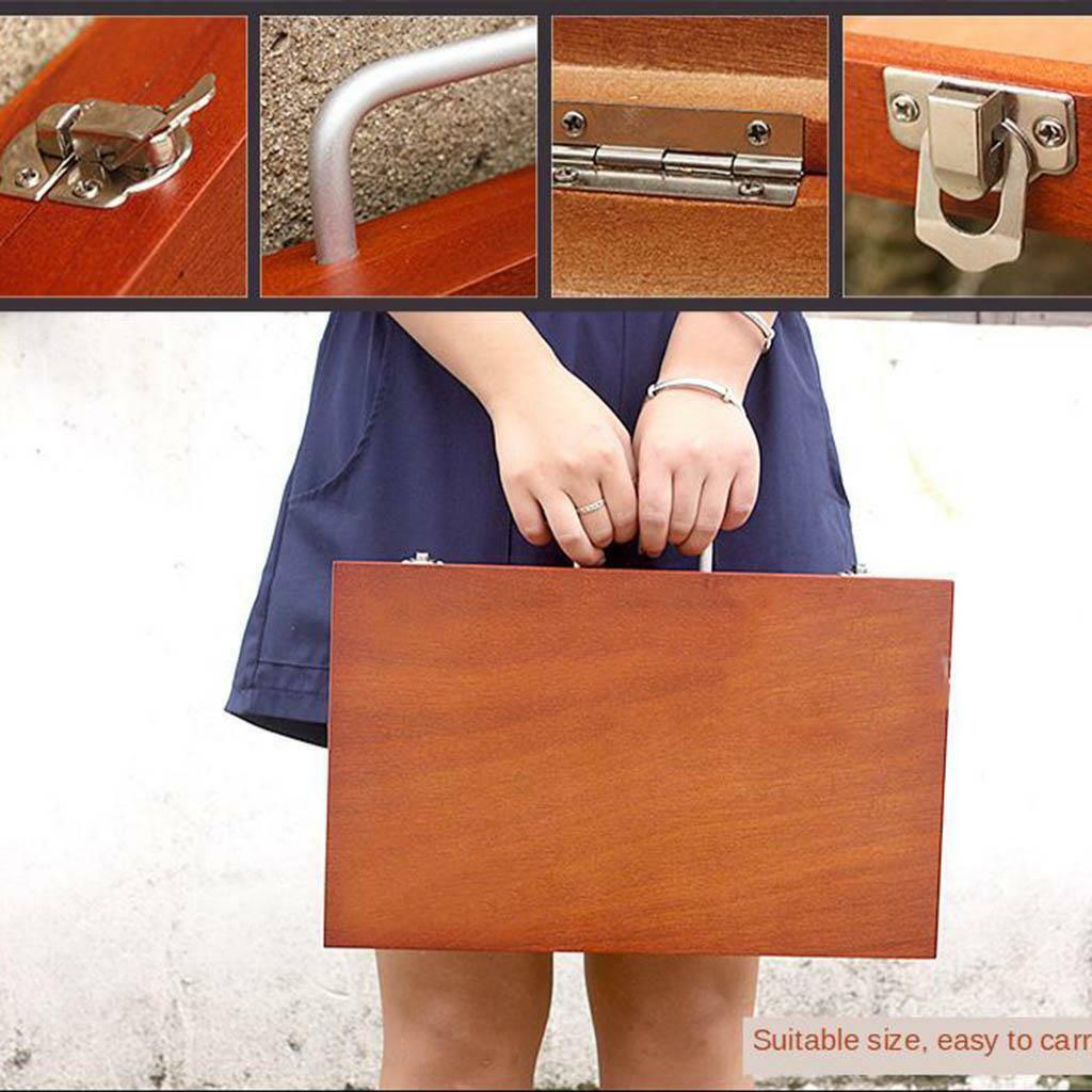 Wooden Box Drawing Painting Caja Desktop Storage Case