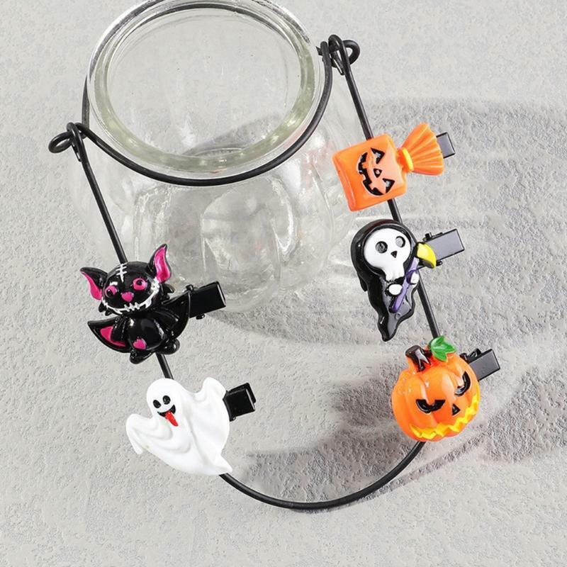 Halloween Hair Accessories Grips Clips Hair Bows Bat Witch Hat Halloween Novelty