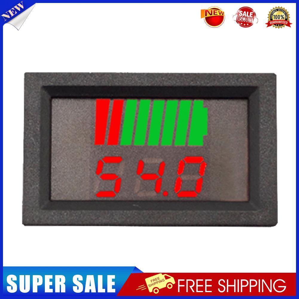 LCD Digital Dual Display Voltmeter Meter Battery Capacity Indicator (Red)
