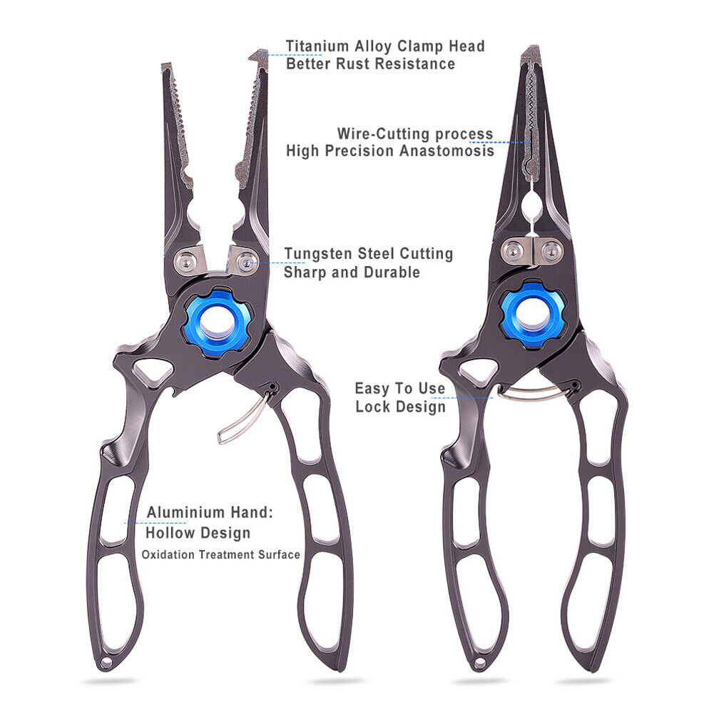 Outdoor Fishing Pliers Tongs Fish Hook Remover Braid Line Cutter Scissors