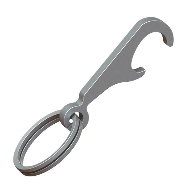 TC4 Titanium Alloy Creative Mini Beer Bottle Opener Keychain with Key Rings EDC