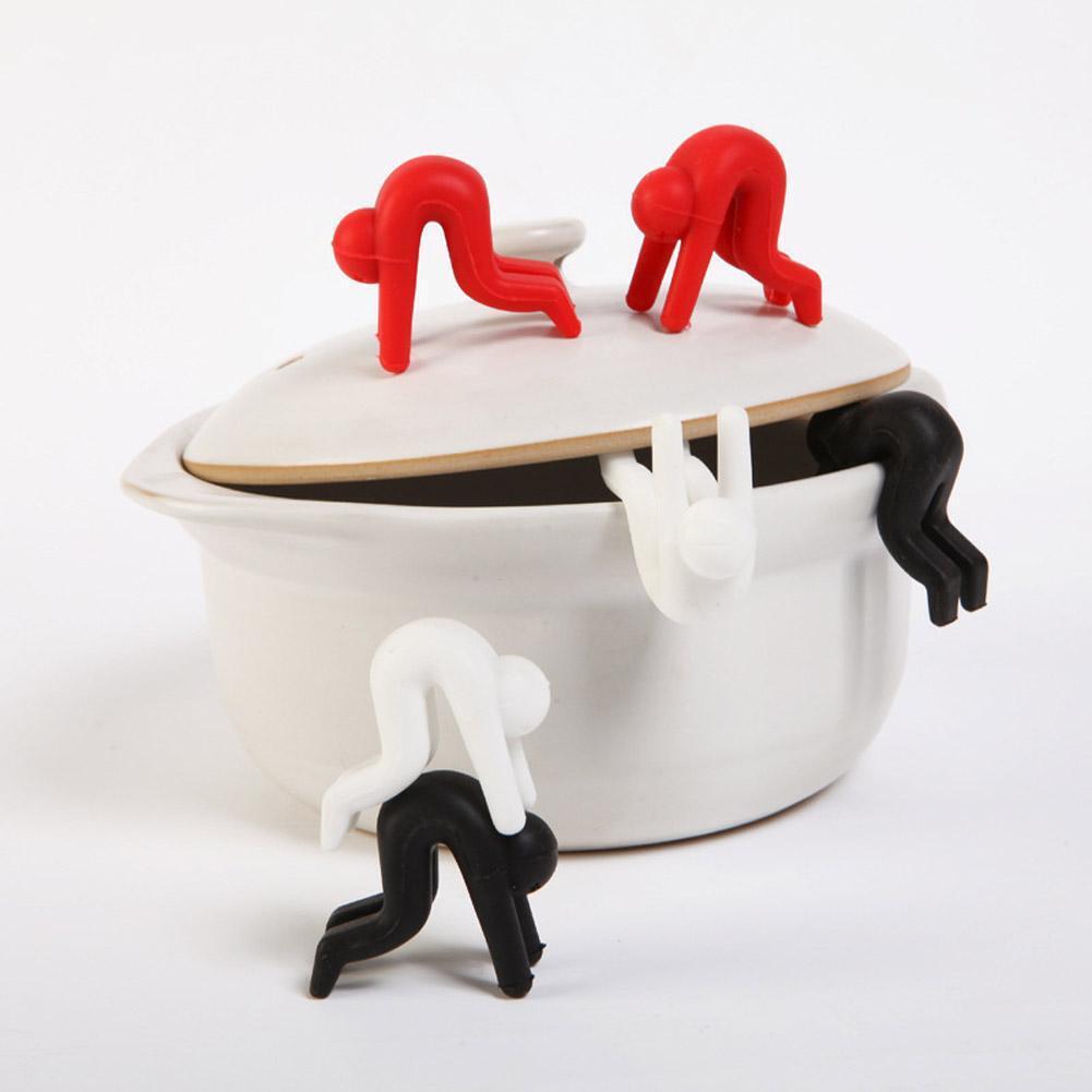 2pcs Silicone Villains Raise Lid Prevent Soup Overflow Pan Pot Holder Racks