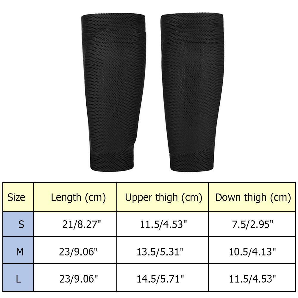 1 Pair Soccer Protective Socks Shin Pads Shin Guard with Pocket (Black S)