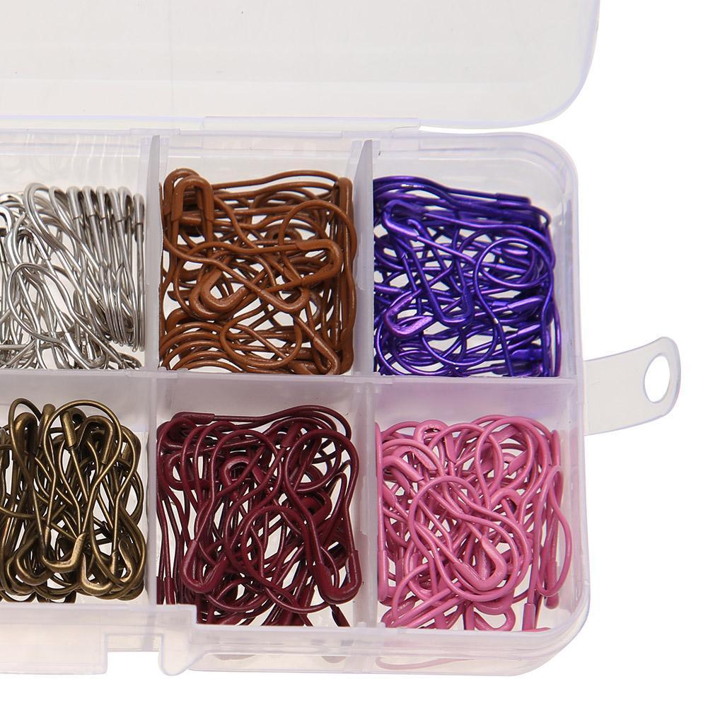 600pcs 20 Colors Gourd Shape Safety Pins Metal Clips Knitting Stitch Marker