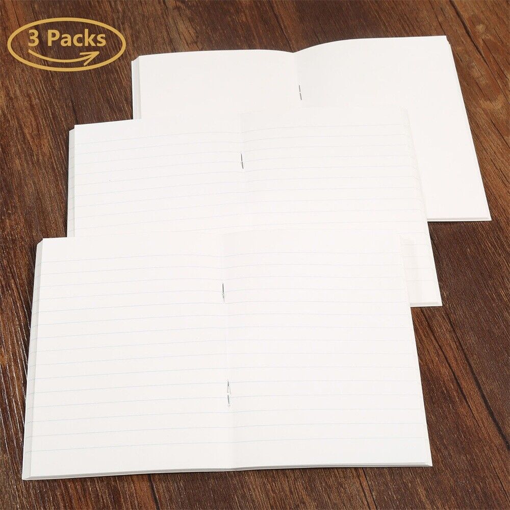 3 Set Blank Paper Refill For Travel Notepad Passport Notebook Diary Journal Memo