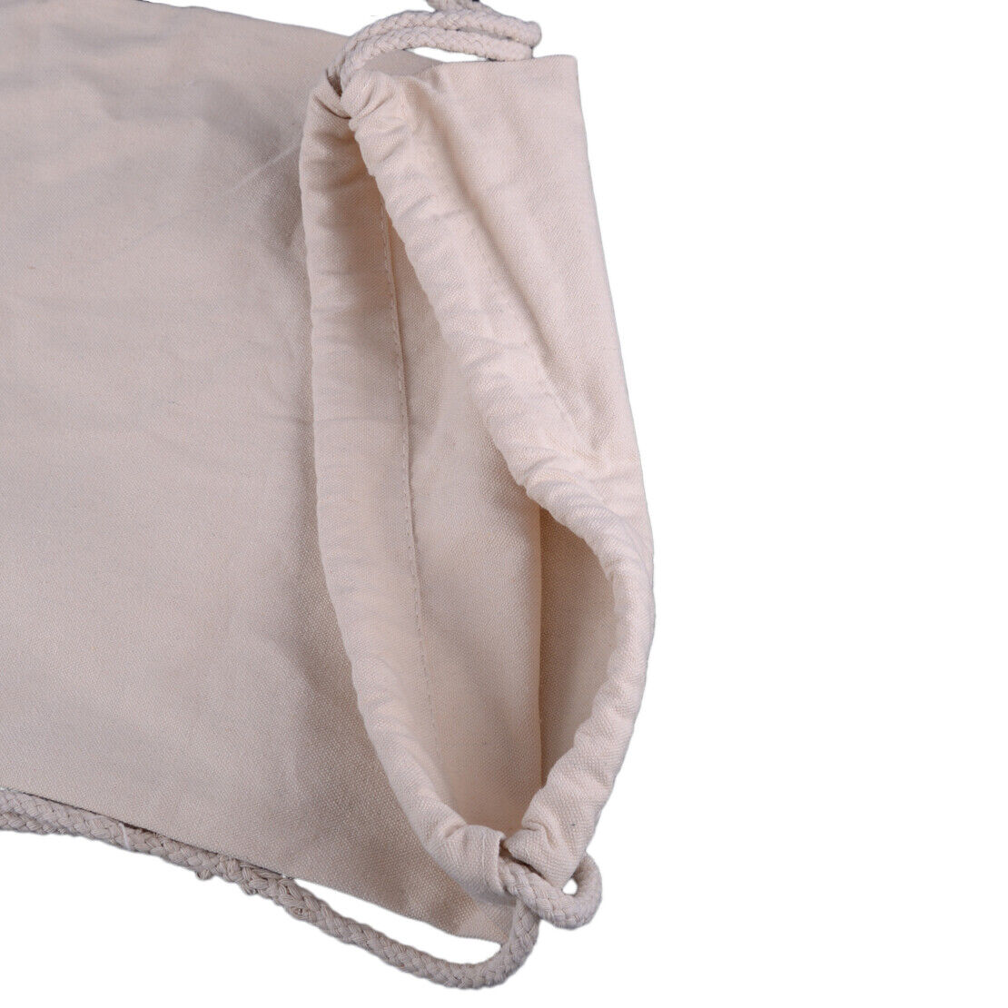 DIY plain Canvas Drawstring Backpack Travel Bag Student Kids craft white Lid