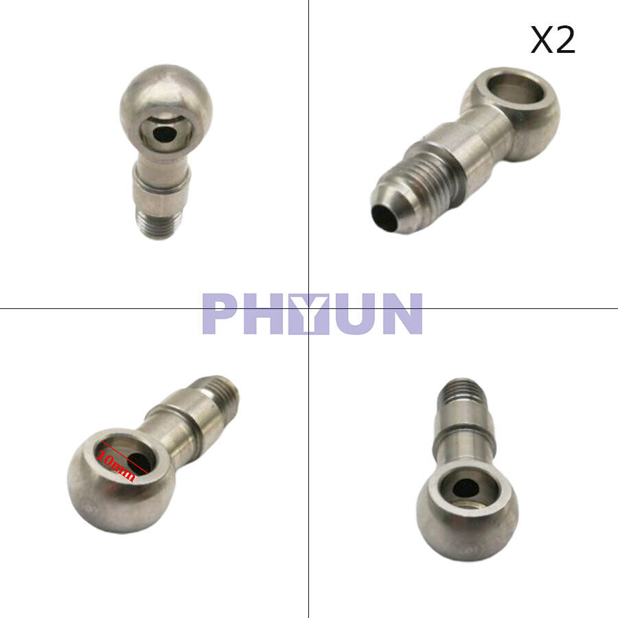 2pcs 10mm M10 AN -4 (AN4 AN 04) Stainless Steel Eye Adapter Fitting