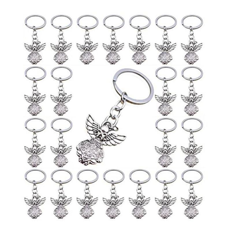 Guardian Angel Keychains Set of 30 Metal Zinc Alloy Creative Mini Key Chain