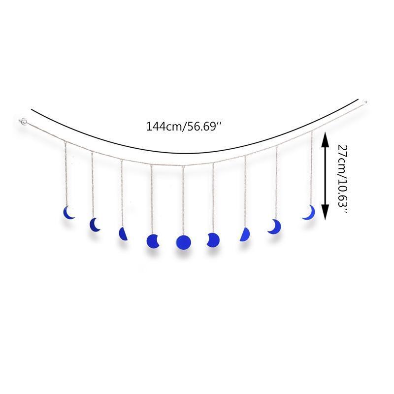 Moon Phase Garland Chain Pendant Acrylic Wall Hanging Ornament Art Crafts