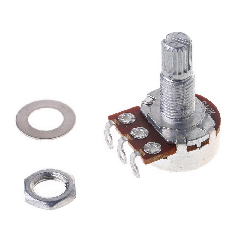 B10K Potentiometer Splined Pot Electric Guitar Bass Effect Amp Tone Volume 18mm