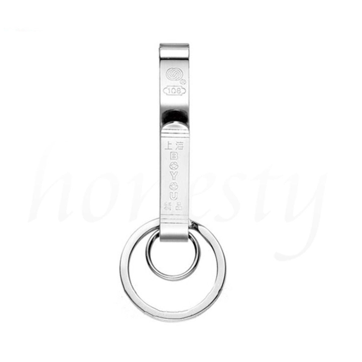1x Stainless Steel Compact Quick Release Keychain Belt Clip Key Ring Holder