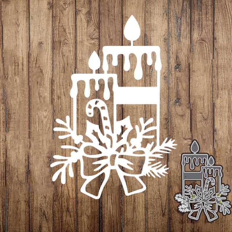 Christmas Candle Flower Metal Cutting Dies Stencil DIY Scrapbooking Album Paper