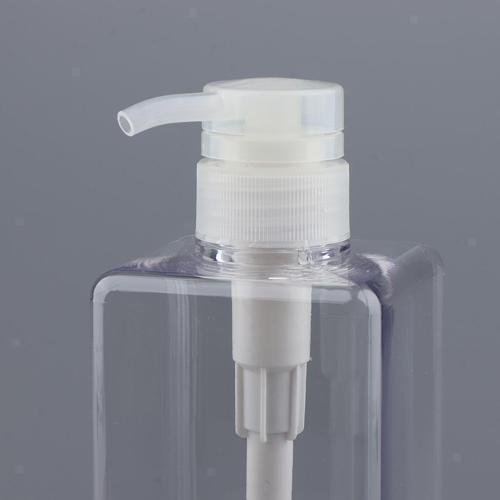 3x Empty Plastic Shampoo Conditioner Pump Bottle Refillable Container Clear