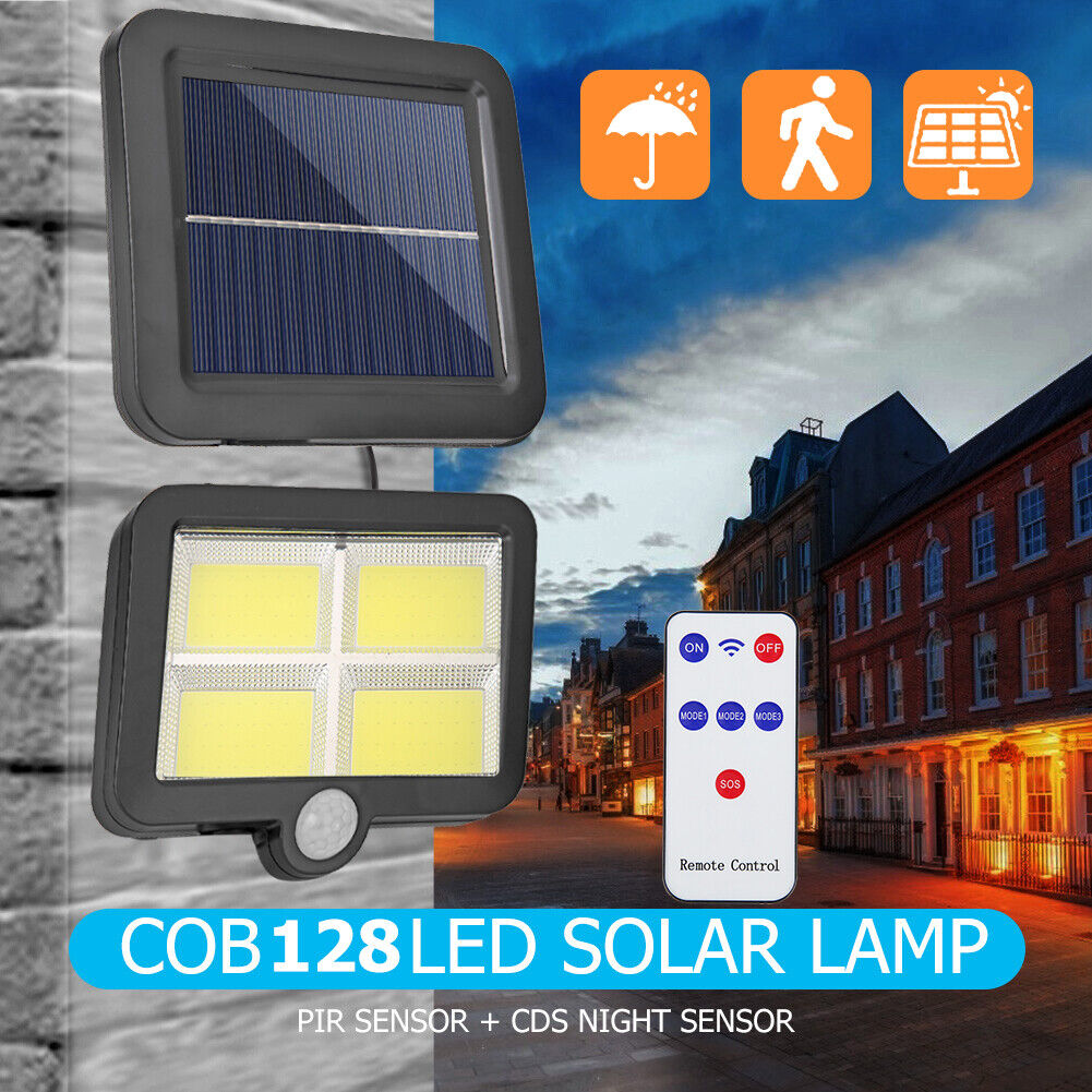IP65 Solar Wall Light Remote Control Motion Sensor Outdoor Lamp (128LED)