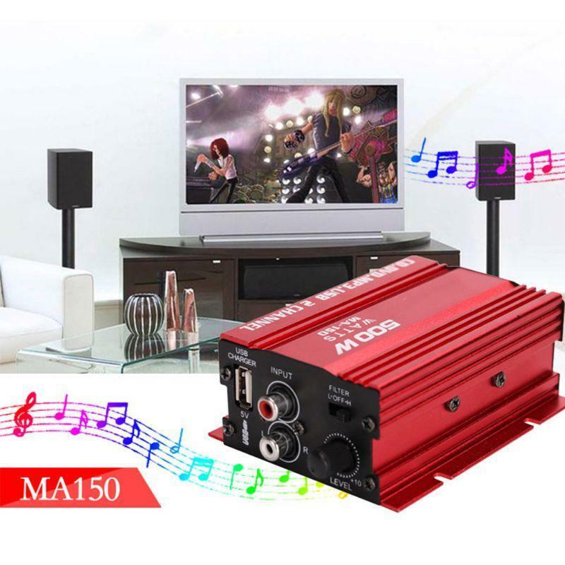 Mini Hi-Fi 18W 2 Channel Stereo Audio Amplifier For Car Auto Motorcycle