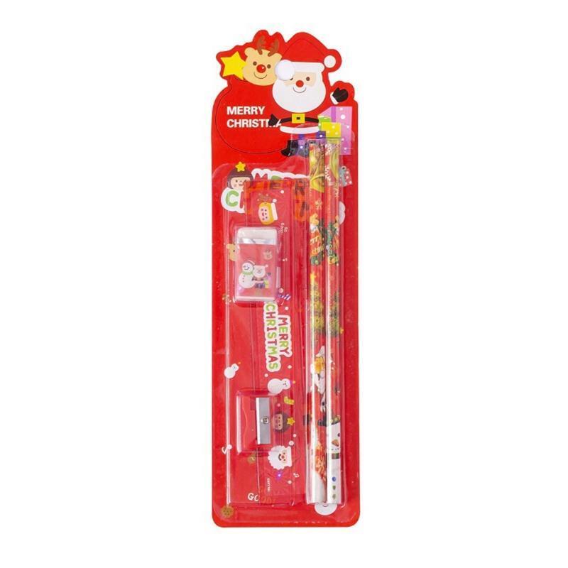 2Pcs/Pack Wooden Pencils Preschooler Writing Set with Pencil Sharpener Eraser