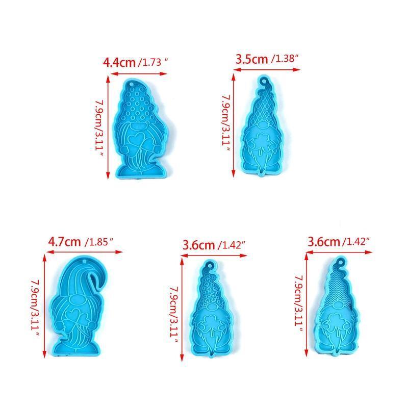 8 Pcs Glossy Silicone Molds Patrick's Day Keychain Mold Pendant Jewelry Molds